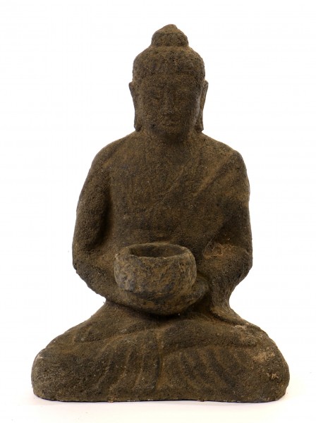 Steinbuddha klein als Kerzenhalter